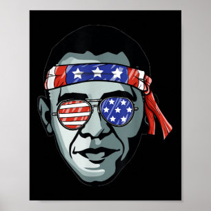 Poster Barack Obama Usa Gles Bandana Patriotic Fière Démo