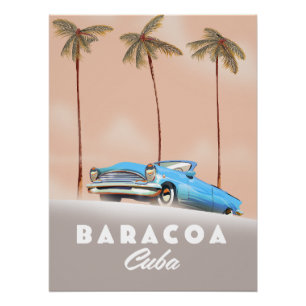 Poster Baracoa Cuba Antique voiture