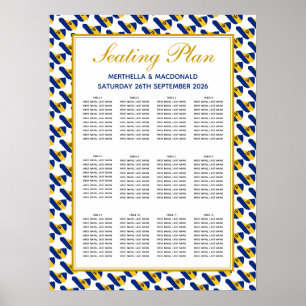 Poster BARBADOS Custom Wedding Reception 120 Seating Plan