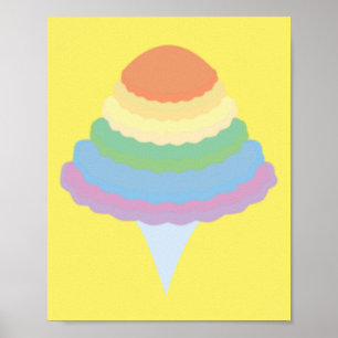 Poster Barbe à papa arc-en-ciel 