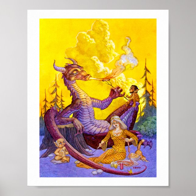 Poster Barbecue au dragon (Devant)