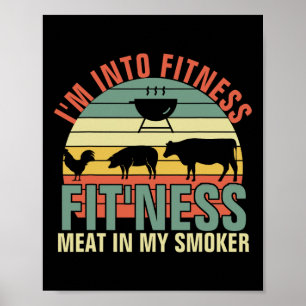 Poster Barbecue drôle Je suis dans le fitness Fitness via