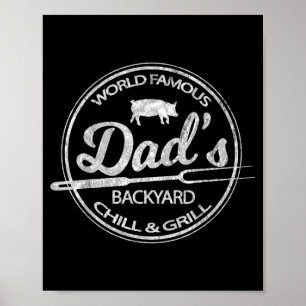 Poster Barbecue et détente dans la cour du père mondialem
