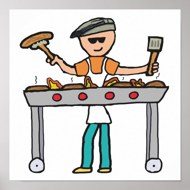 Poster Barbecue Grillmaster BBQ (Devant)