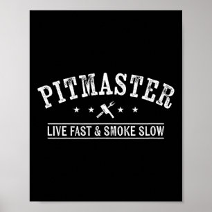 Poster Barbecue Pitmaster Avec Fourrure De Viande Et Gril
