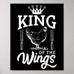 Poster Barbecue Roi Des Ailes Drôle Poulet Barbecue