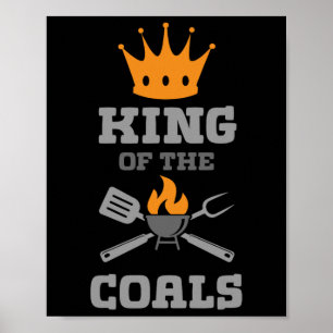 Poster Barbecue Roi Du Charbon Grill Grill Viande Barbecu