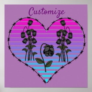 Poster Barbed Wire Heart