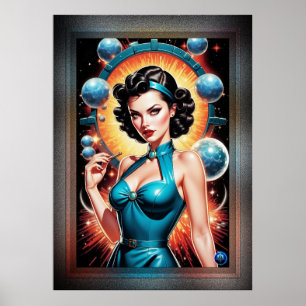 Poster Barbenheimer Retro Fusion de l'âge atomique