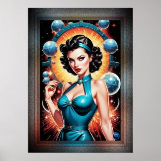 Poster Barbenheimer Retro Fusion de l'âge atomique