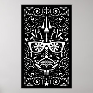 Poster barbershop dia de los muertos