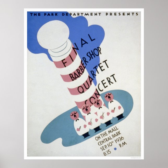 Poster Barbershop Quartet 1936 WPA (Devant)