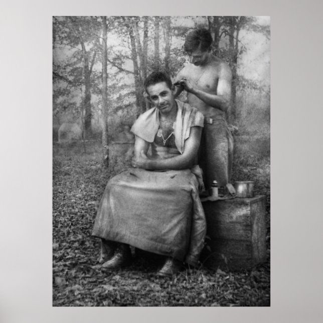 Poster Barbier - 2ÈME GUERRE MONDIALE - GI Coiffure (Devant)