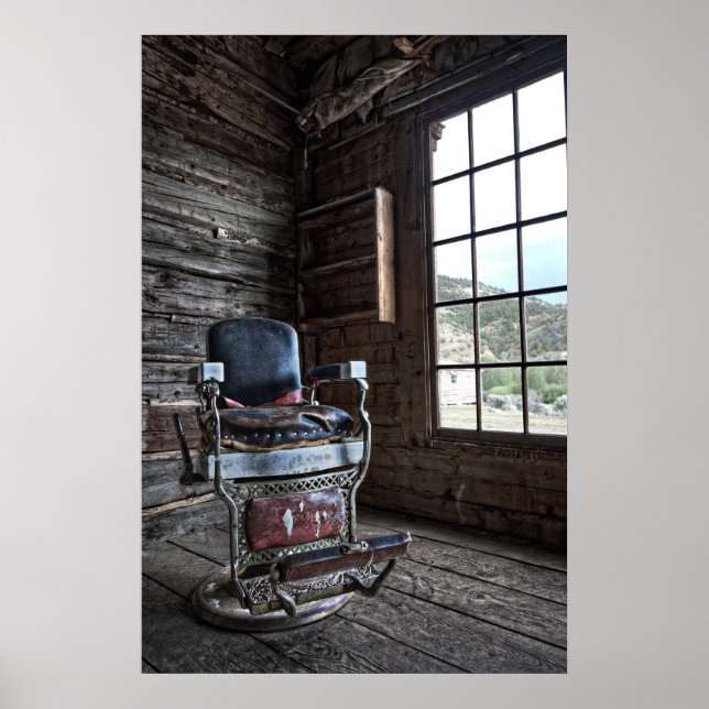 Poster Barbier de ville fantôme Chaise - Bannack Montana (Devant)