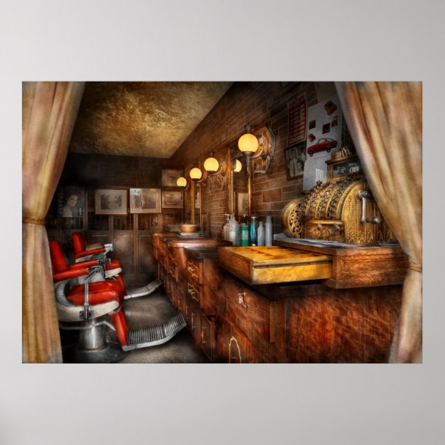 Poster Barbier - Fermé le dimanche (Devant)