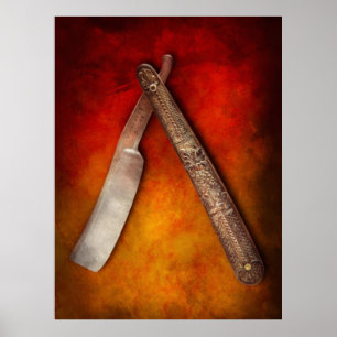 Poster Barbier - Rasage - Garder une lèvre supérieure rai