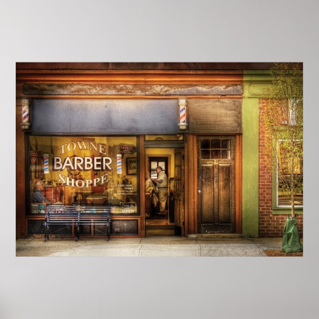 Poster Barbier - Towne Barber Shop (Devant)