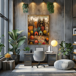 Poster Barcelona: Gaudi's Masterpiece - Whimsical Art