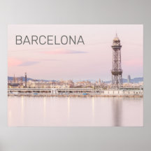 Barcelona Skyline Sunset Catalogne Espagne