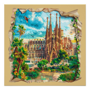 Poster Barcelone, Espagne