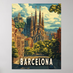 Poster Barcelone, Espagne Voyage