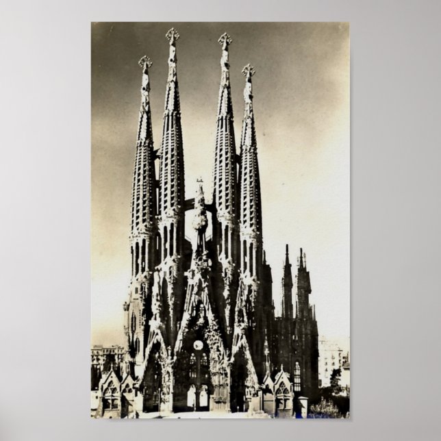 Poster Barcelone, Sagrada Familia (Devant)
