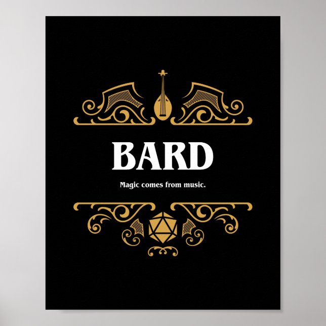 Poster Bard Classe Tablett Jeu RPG (Devant)