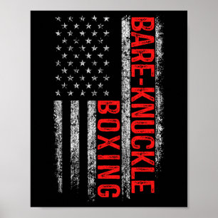 Poster Bare Knuckle Boxe Drapeau Américain 4 juillet Pige