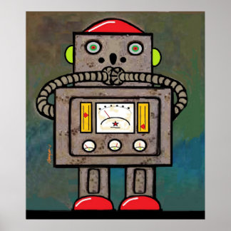 Poster BargasOeuvres d'art surprises Robot Print