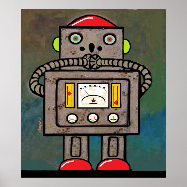 Poster BargasOeuvres d'art surprises Robot Print (Devant)
