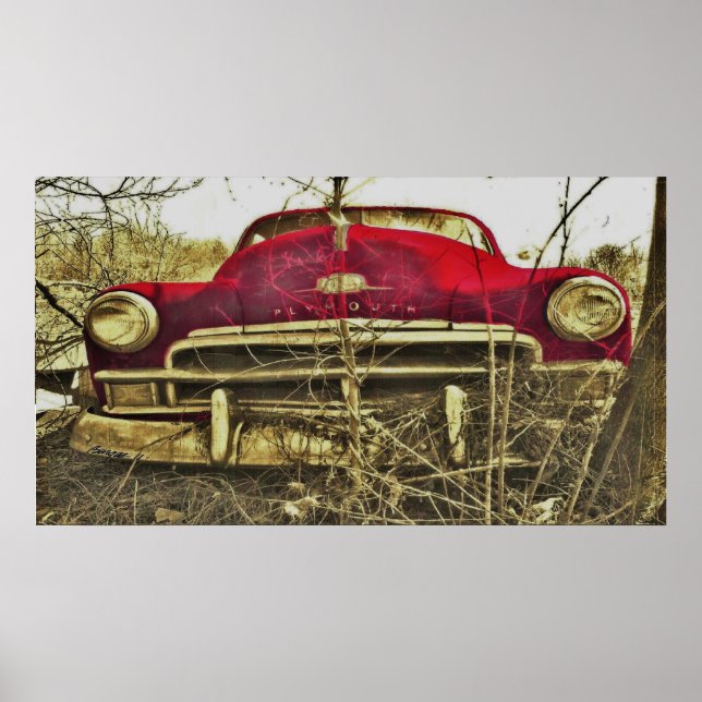 Poster BargasOeuvres Red Plymouth Deluxe Imprimer (Devant)