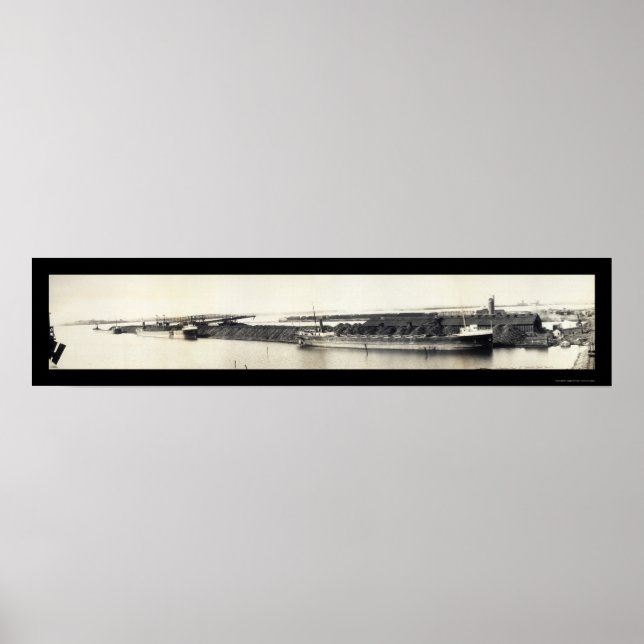 Poster Barges de charbon de Duluth MN Photo 1907 (Devant)