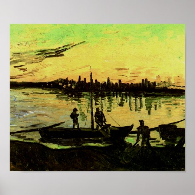 Poster Barges de charbon Van Gogh Art (Devant)