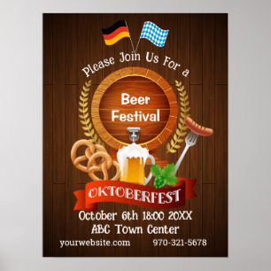 Poster Baril de bière Oktoberfest
