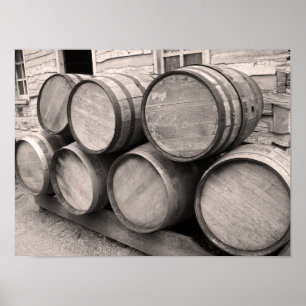 Poster Barils Whiskey en bois