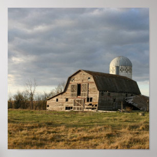 Poster Barn and Silo Canvas Print