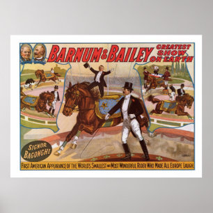 Poster Barnum et plus petite publicité de cavalier de