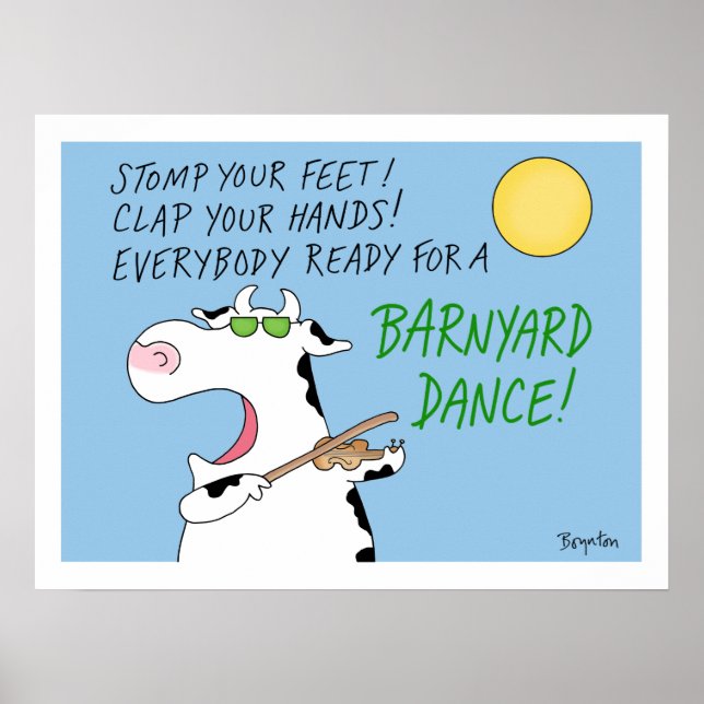 Poster Barnyard Dance Fiddle Cow par Sandra Boynton (Devant)