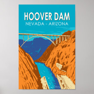 Poster Barrage Hoover Arizona Nevada Illustration Art de 