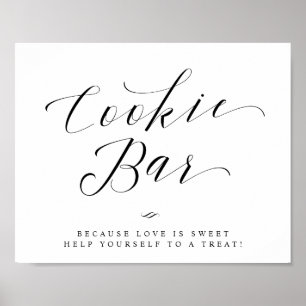 Poster Barre à cookies Chic pour mariage ou fête de maria