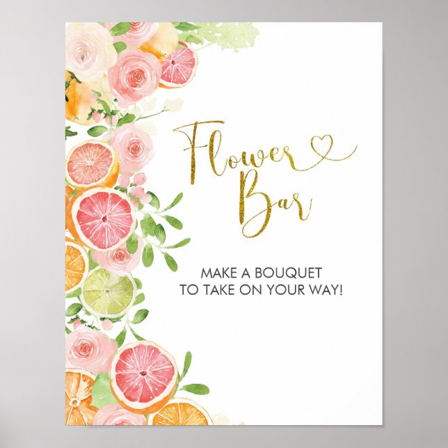 Poster Barre à fleurs de Fête des mariées de agrumes de p (Devant)