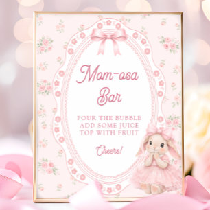 Poster Barre à Mom-osa Baby Shower Little Bunny Arc en Ci