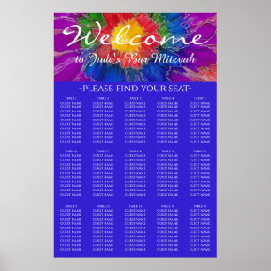 Poster Barre BM & Bat mitzvah Argent Floral Seigneurs Cha