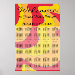 Poster Barre BM & Bat mitzvah Glittery Swirl Seim Chart