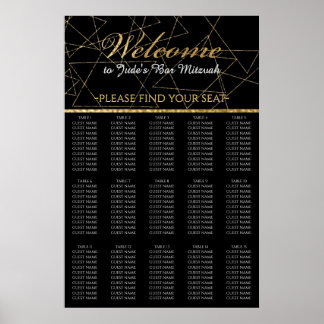 Poster Barre BM et Bat mitzvah Gold Stars