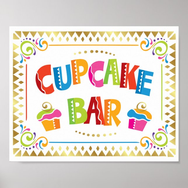 Poster BARRE CUPCAKE Fiesta Party Signal (Devant)