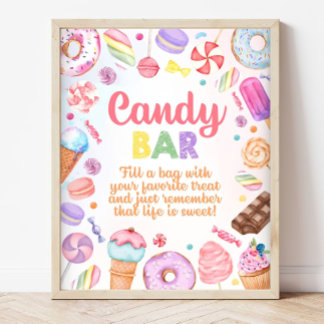 Poster Barre de bonbons Signal Bonbons Terre Anniversaire