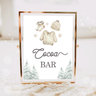 Poster Barre de Chocolat Chaud Cocoa Bar Baby, il fait fr