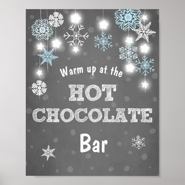 Poster Barre de chocolat chaud Signal Flèches de neige bl (Devant)