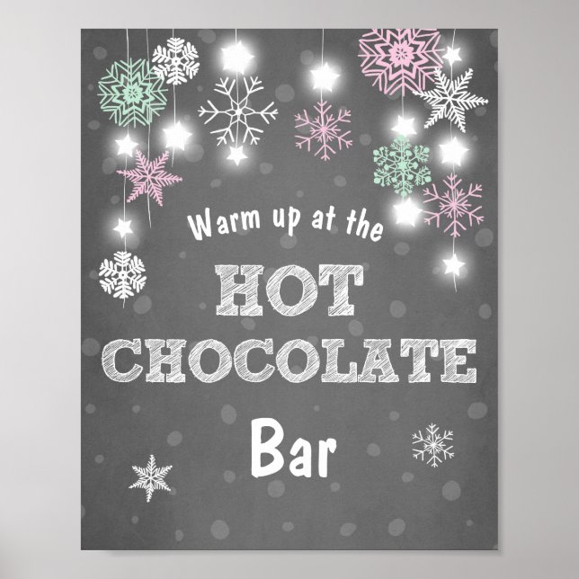 Poster Barre de chocolat chaud Signaler Flammes de neige  (Devant)
